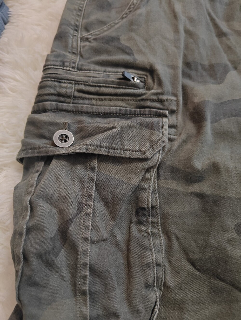 (Bundle Of 6) Men's Cargo Shorts - Olive Camo, Tan, Blue, Light Brown Size 34 - Picture 7 of 9